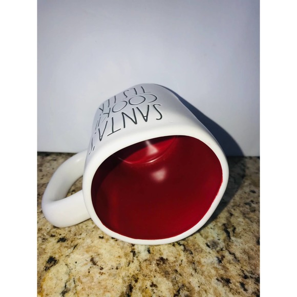 Rae Dunn Santa’s Cookie Tester Mug New Red Interior - Picture 5 of 7